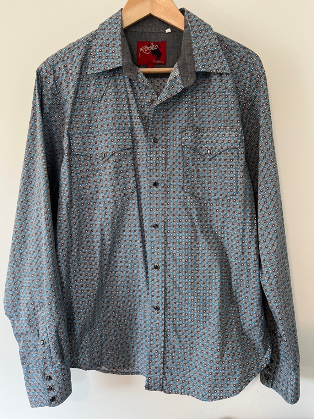 Men’s Pearl Snap Western Button Down Shirt